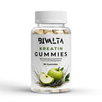 Bivalta Kreatin Gummies mit Apfelgeschmack in brauner Premium-Dose mit weißem Etikett und Apfelmotiv. Vegane Kreatin Gummies mit 3 g Kreatin pro Tagesdosis ohne Zucker.