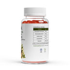 Bivalta Ashwagandha + Vitamin B6 Gummies in brauner Premium-Dose mit weißem Etikett, Mango- und Pflanzenmotiv. Vegane Gummies mit Ashwagandha-Wurzelextrakt und Vitamin B6 ohne Zucker.