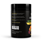 Bivalta Kreatin Monohydrat Pulver mit Tutti Frutti Geschmack in schwarzer Premium-Verpackung mit Fruchtmotiv. Kreatin Pulver mit 3,5 g Kreatin pro Portion und 110 Portionen.