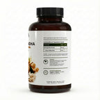 Bivalta Ashwagandha Kapseln in brauner Premium-Dose mit weißem Etikett und Ashwagandha-Wurzelmotiv. Nahrungsergänzungsmittel mit 10 % Withanoliden und 90 veganen Kapseln.